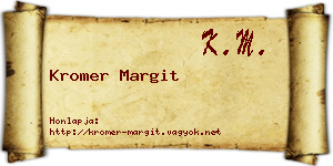 Kromer Margit névjegykártya